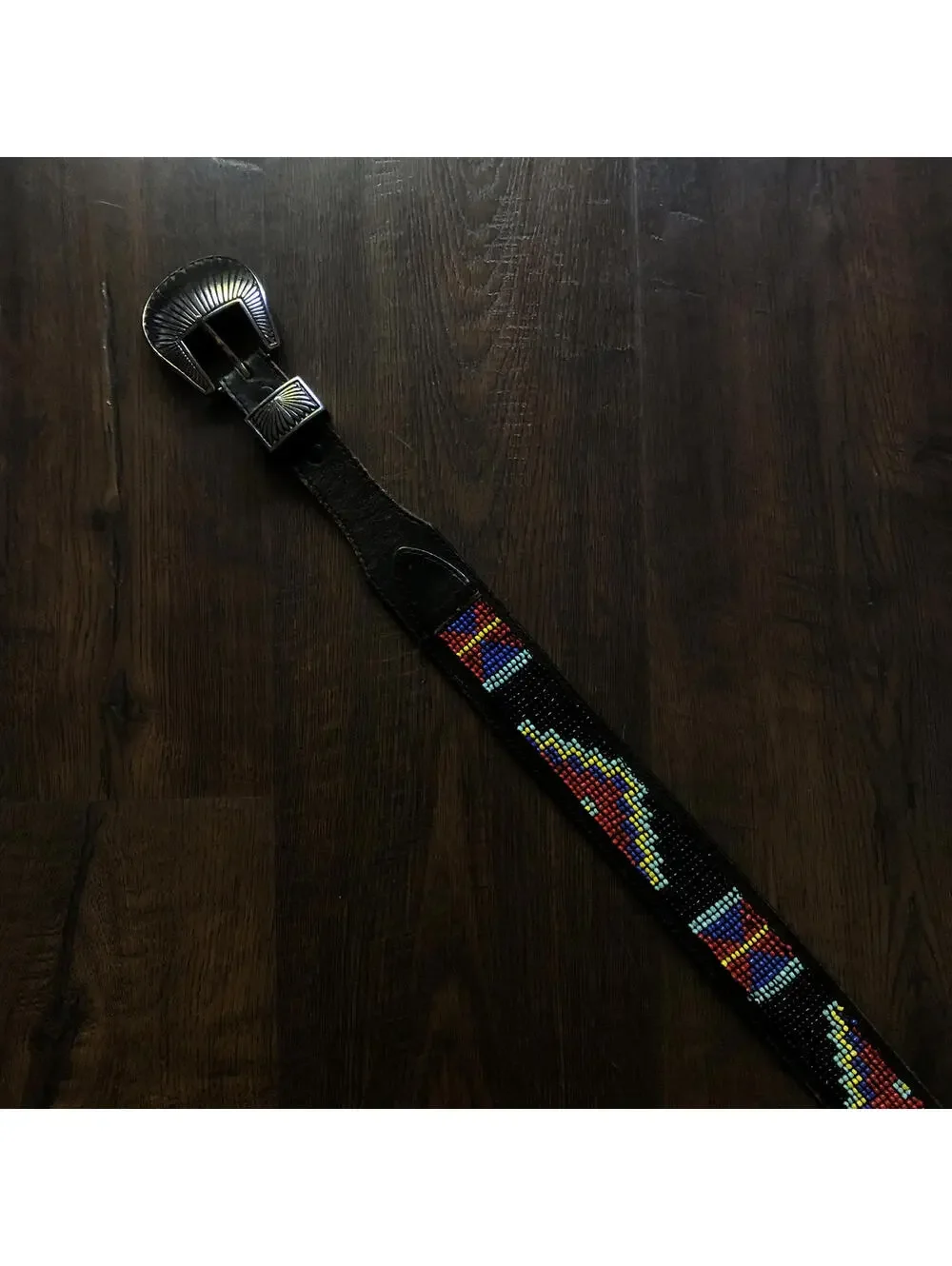 VTG 90s Western Beaded Belt Native American Style Silver Creek Cowgirl Rodeo